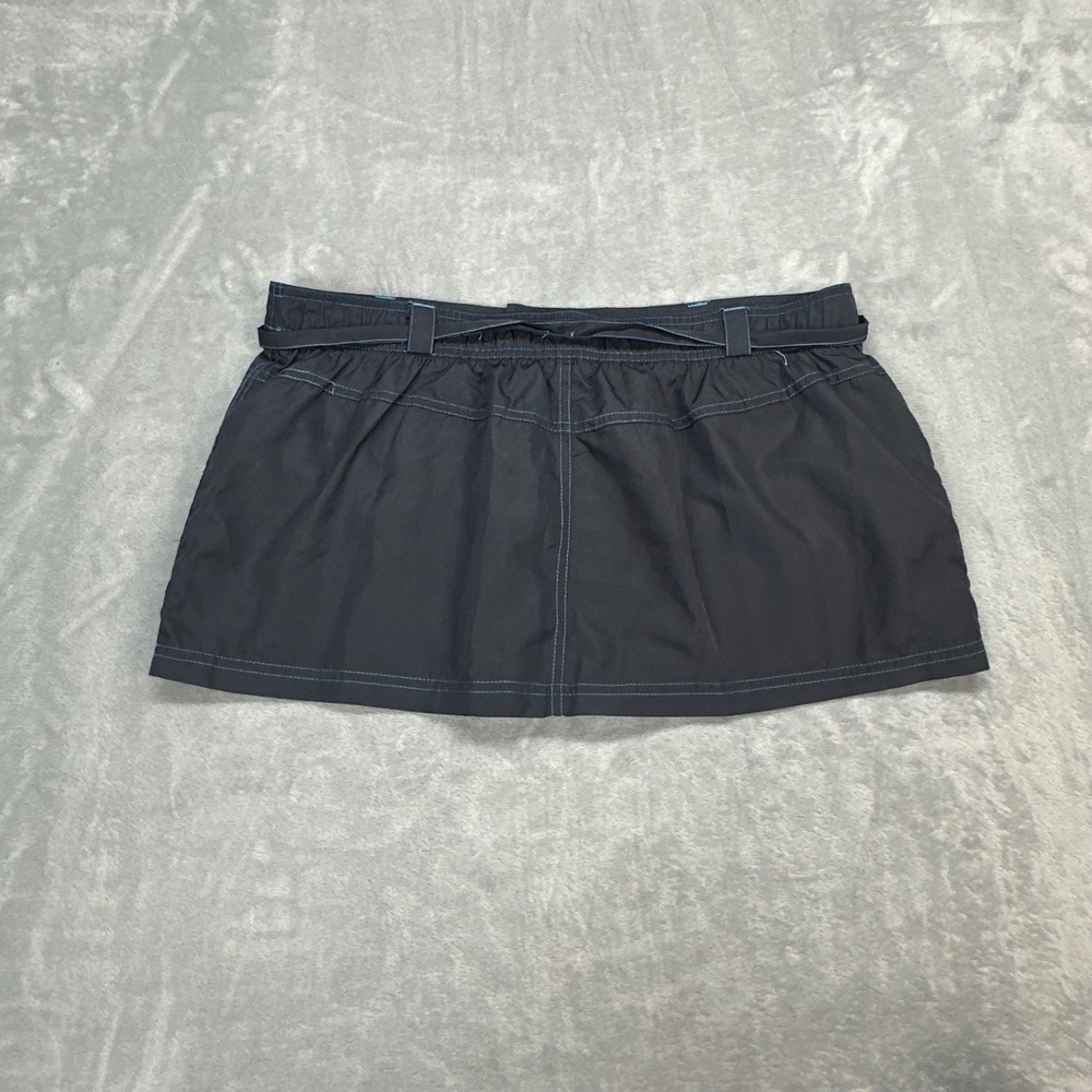 Free Country Womens XL Gray Swim Skort Turquoise Stitching Belted Bikini Liner - Picture 5 of 7